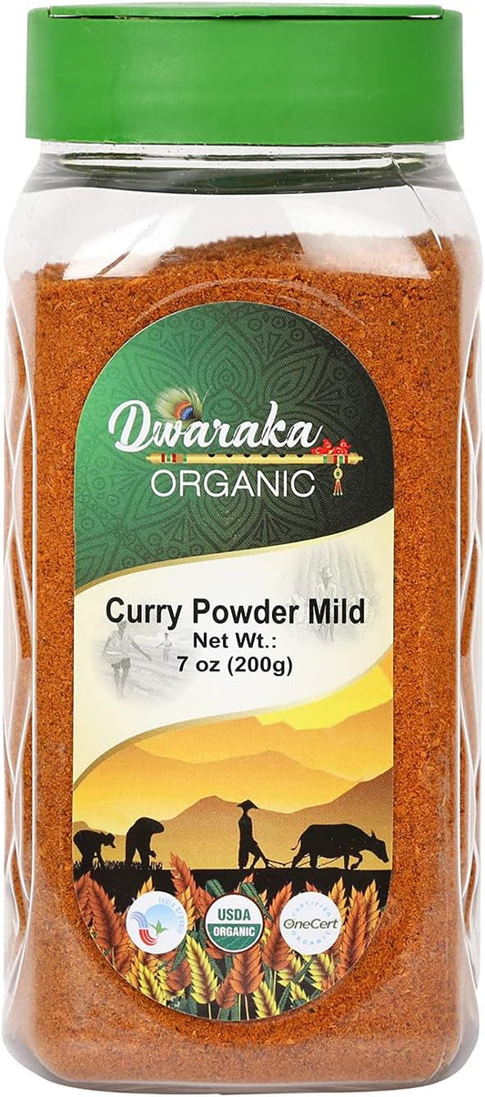Dwaraka Organic - Curry Powder Mild, 7oz, Healthy, Organic, Non GMO, All Natural