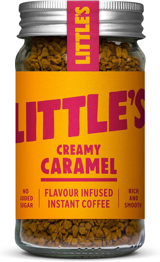 Little’s Flavored Instant Coffee –Caramel Instant Coffee, No Added Sugar, Freeze-Dried Coffee Instant Flavored Coffee 1.76 Ounces, 14 servings Per Jar