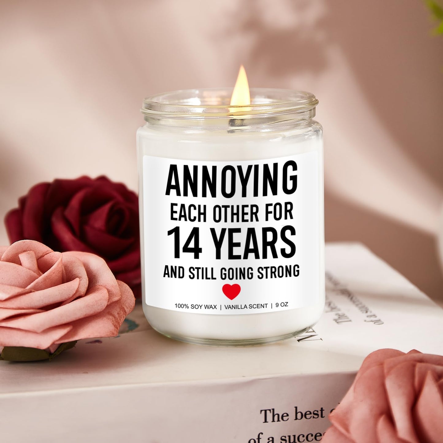 Younift Funny Scented Candle, 14 Year Anniversary, Gifts for Him, Her, 14th Anniversary, Gifts for Husband, Wife, Couple, 14 Year Wedding Anniv. Ivory Presents for Men, Women
