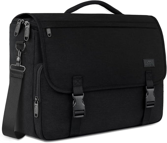 MATEIN Messenger Bag for Men, Teen School Bag Lightweight 17.3 inch Laptop Briefcase, Large Crossbody College Satchel Computer Work Office Case with Shoulder Strap, College Student Gifts, Black