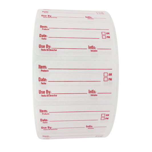 ATL Direct 2x1 Dissolvable Food Labels, 1000 Label Stickers, Bottle Labels for Storage Bins, Sticker Labels for Food containers, (1000, Red)