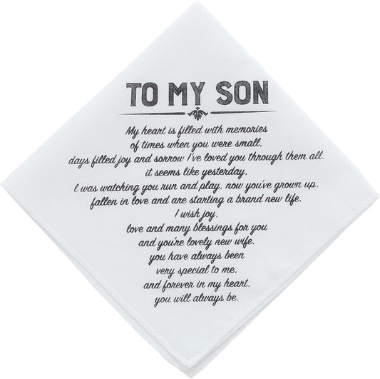 Father Of The Bride Handkerchief Gifts Wedding Gift From Daughter, White Handkerchiefs For Bridal's Father