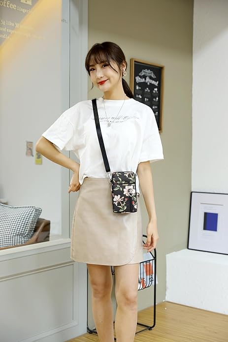JANKS Small Crossbody Bag for Women - Mini Phone Purses with Crossbody Strap and Wallet - Nylon Arm Bag
