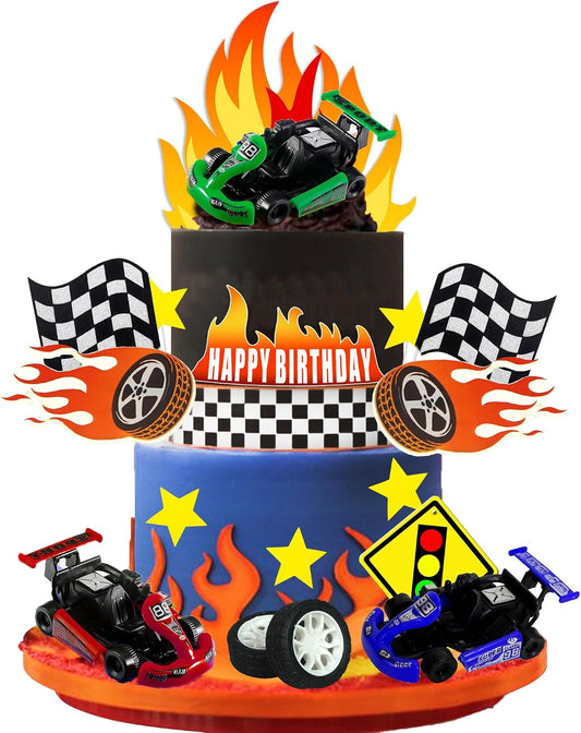 Racing Car Cake Toppers Car Truck Cake Decorations for Man Birthday Racing Car Theme Birthday Supplies (Style 1)