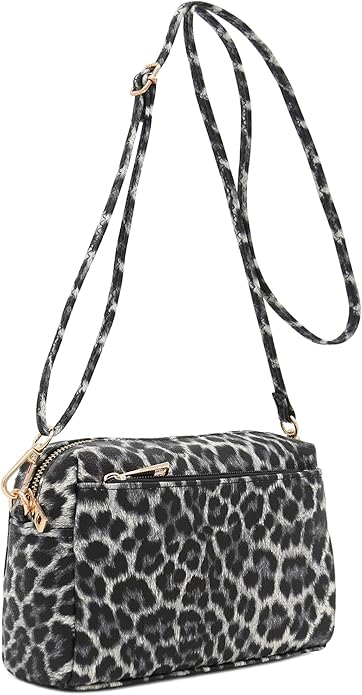 FashionPuzzle Triple Zip Small Crossbody Bag