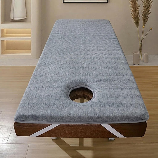 Massage Table Topper Memory Foam Spa Bed Mattress Pad with Face Hole Professional Lash Bed Topper for Eyelash Extension Table Cushion Non-Slip Salon Bed Pad(Gray,73x28x 2.4 in)