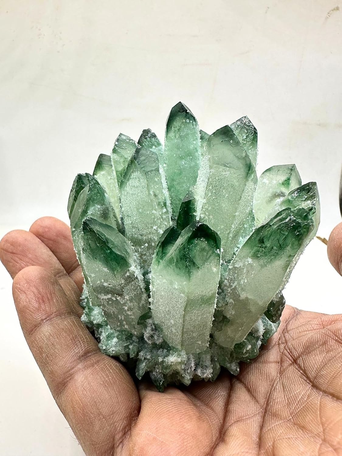 Natural Green Quartz Crystal Cluster - Large Raw Green Stone Specimen, Rough Quartz Mineral Geode for Home Decor, Office Ornament & Crystal Collection