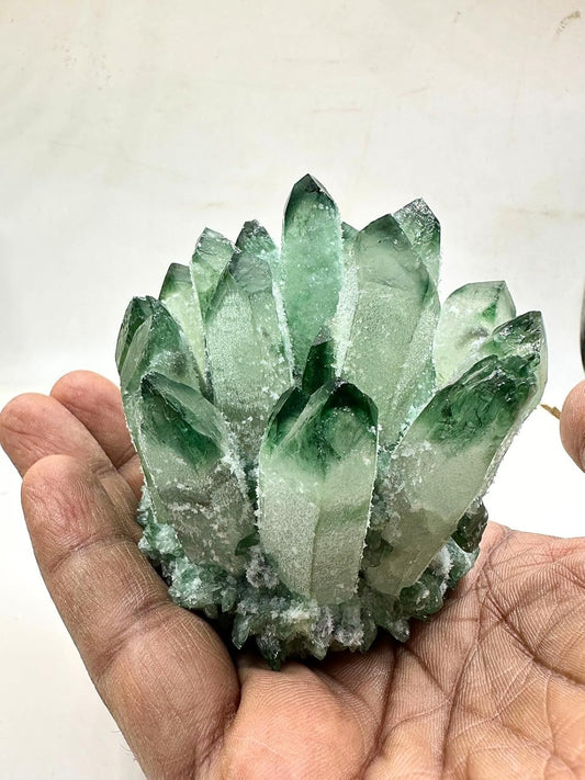 Natural Green Quartz Crystal Cluster - Large Raw Green Stone Specimen, Rough Quartz Mineral Geode for Home Decor, Office Ornament & Crystal Collection