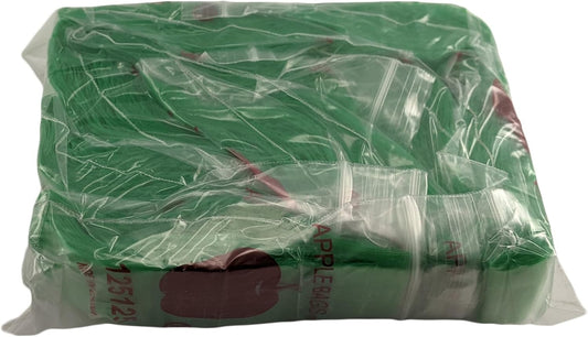 125125 (1.25"X1.25") Green Color Apple Brand Bags Mini ZipTop Baggies, Case of 1,000