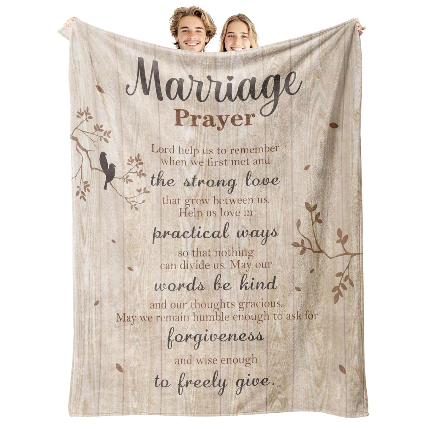 Uniquilling Wedding Gifts for Couples 2025, Newlyweds Gifts for Couples Bridal Shower Gift, Best Bride Gifts for Wedding Day, Marriage Prayer Throw Blanket 60"x 50"