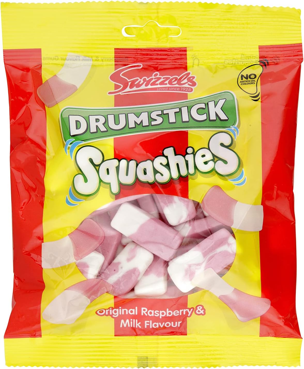 Swizzels Drumstick Squashies Original Raspberry & Milk Flavour 120g (Pack Of 3)