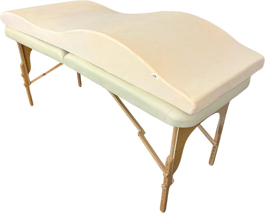 Lash Bed Topper – Ergonomic Memory Foam Pad with Plush Cover, Spa Table Cushion for Eyelash Tech, Salon Mattress for Beauty Beds, Compatible with Massage and Spa Setups – 28/70" (71/178 cm), Beige