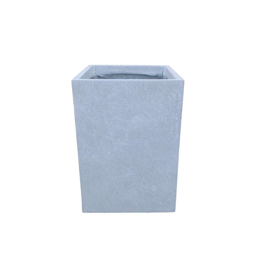 Kante 12.6" H Tall Rectangular Concrete Planters, Outdoor Indoor Lightweight Plant Pots with Drainage Hole and Rubber Plug, Modern Style for Home Garden Patio, Slate Gray