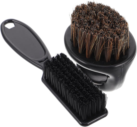 Beavorty Beard Brush Set for Men 3-Piece Barber Knuckle Brush and Scalp Scratcher Nylon Bristle for Facial Hair Grooming Professional Hair Tools for Barbers and Home Use