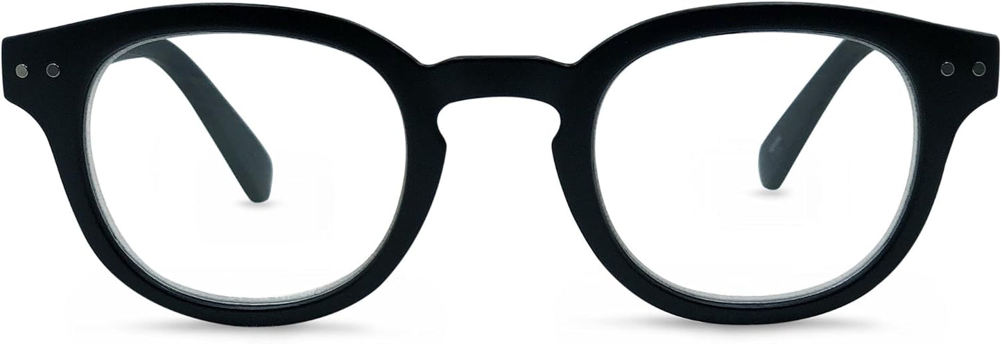 In Style Eyes Focus Pocus Retro Panto Reading Glasses - Classic Round Keyhole Bridge Readers for Men and Women