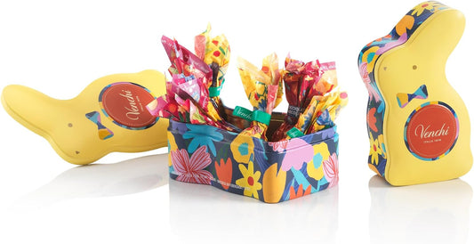 Venchi - Rabbit-Shaped Tin, 2.33 Oz, 6 Assorted Hazelnut Chocolate Mini Eggs, Gluten Free, Venchi Spring Collection Teresa Rego, Gift Idea, Mother's Day