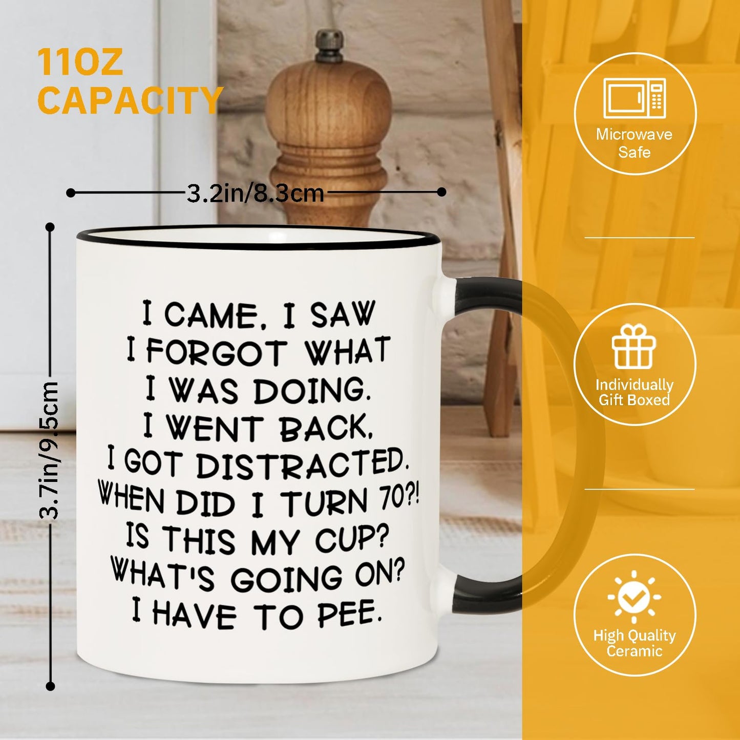 Shqiueos Funny 70th Birthday Gifts for Women Men Mug 11oz, 70 Year Old Birthday Gifts for Her Him, Happy 70th Bday Gift Idea for Mom Dad Grandpa Grandma, 1955 Birthday Gift Decorations Coffee Cup