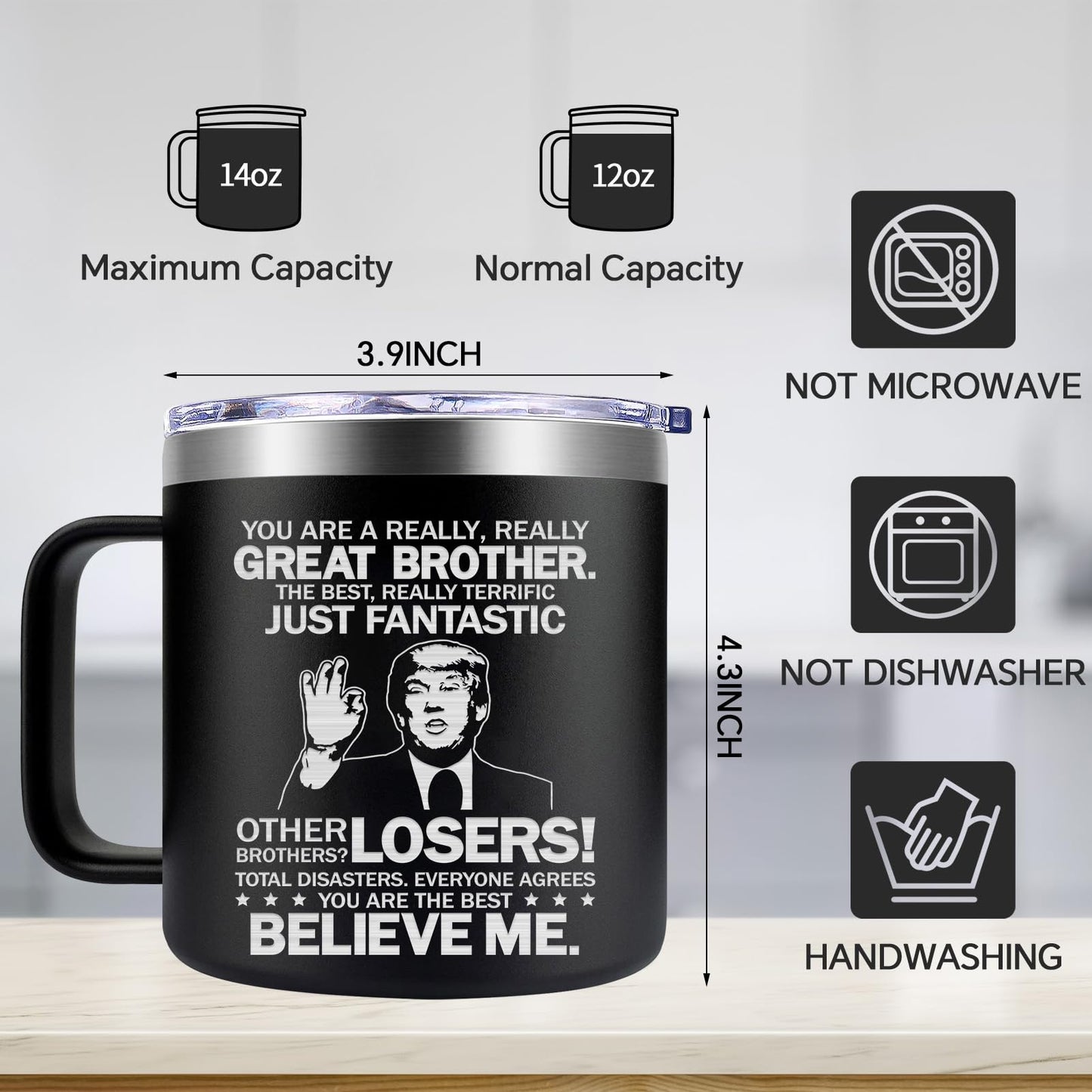 Fufendio Gifts for Brother - You Are a Really Really Great Brothers Mug 14oz - Big Brother Gift from Sister - Fathers Day Birthday Christmas Gifts for Old Little Brothers