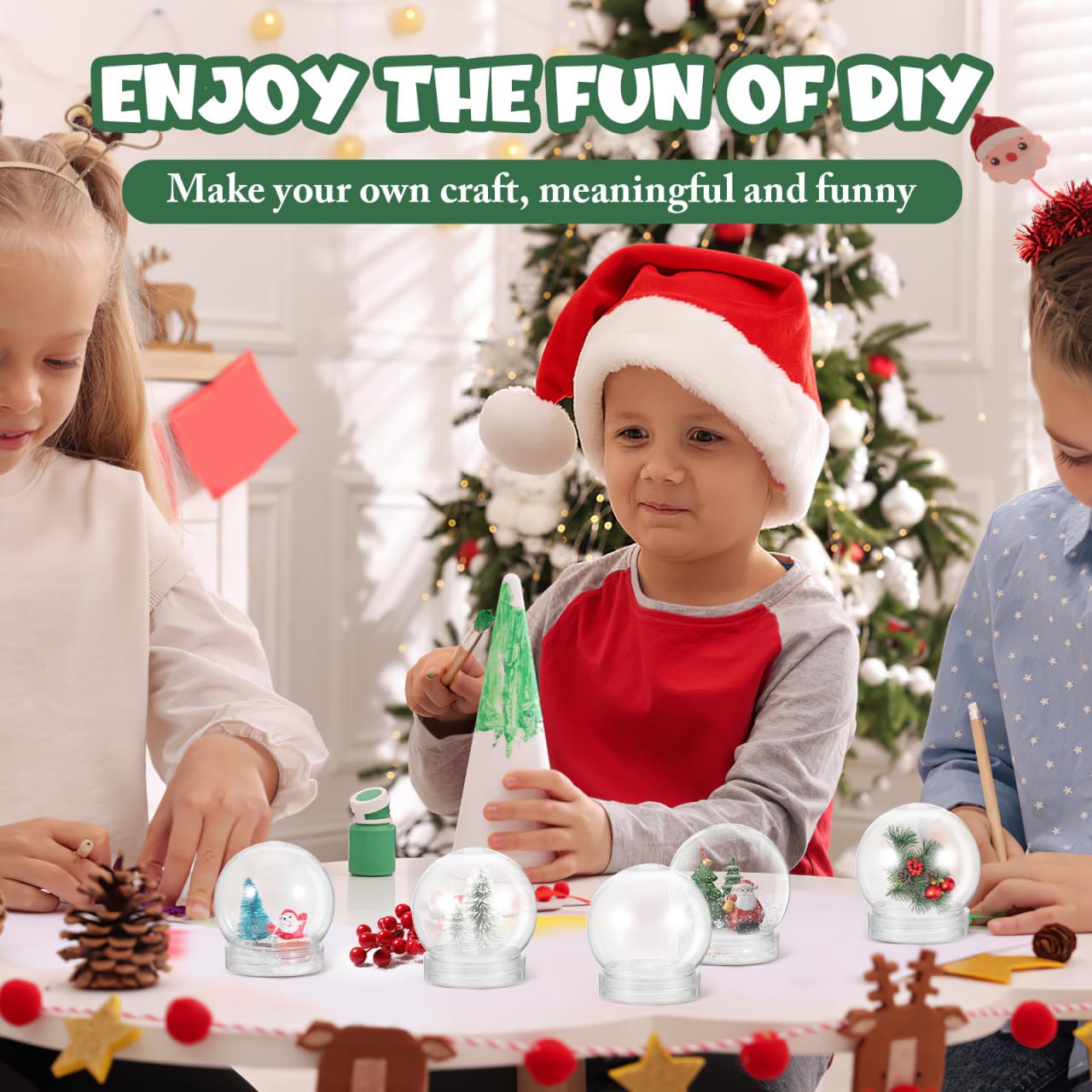 BESTOYARD 30 Pcs Snow Globe Jar 3-Inch DIY Party Favor Dome Clear Snow Earth for Ornaments,Plant Terrariums Wedding Snowglobes Outdoor Plastic