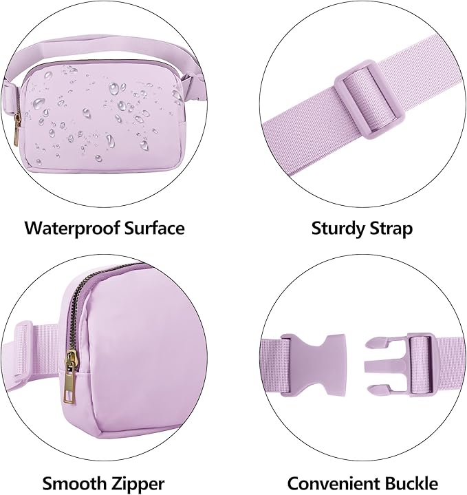 VOROLO Fanny Pack For Women And Men Crossbody Bag Belt Bag with Adjustable Strap Graduation Gifts Light Purple