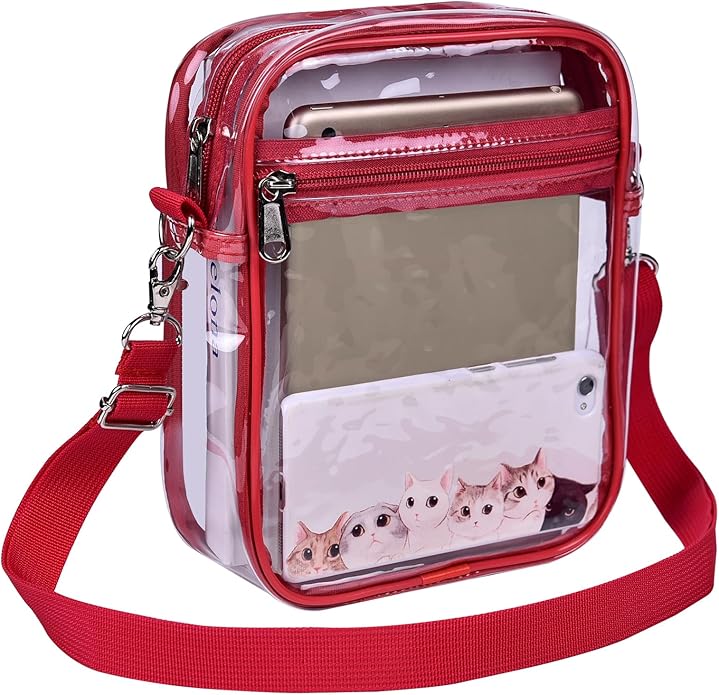 USPECLARE Clear Purse Stadium Transparent Messenger Bag Stadium Approved for Men and Women Clear CrossBody Bag