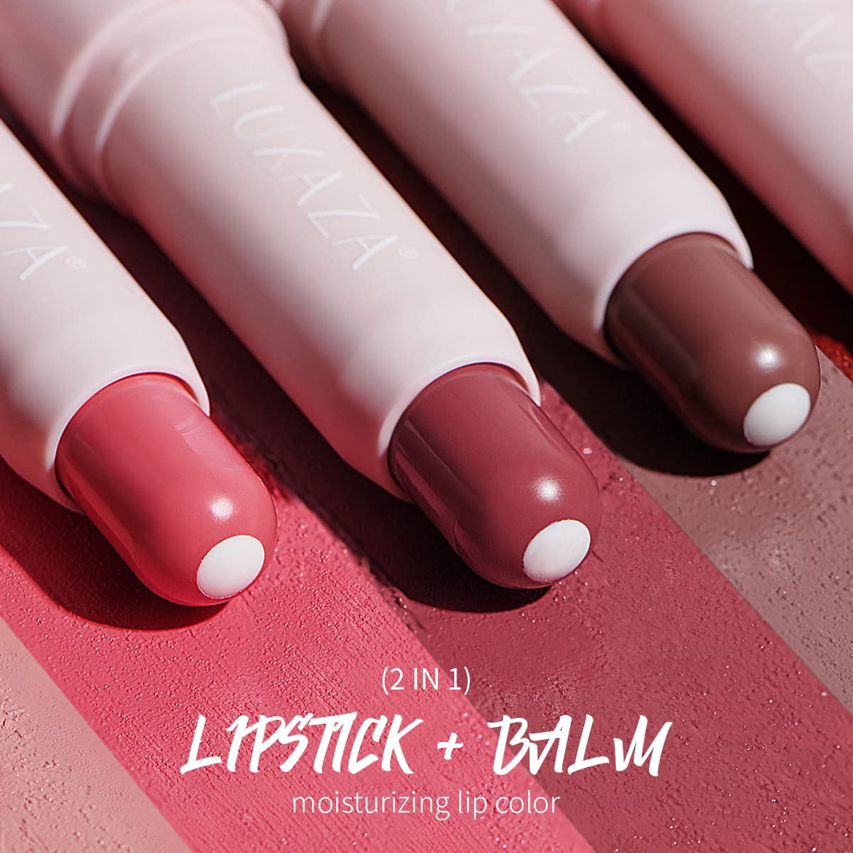 2PCS Tinted Lip Balm Chapstick with Color, Natural Semi - Gloss Finish, Hydrating/Coloring 2 in 1 Moisturizer Lip Stick for Girls & Women #04＋#05