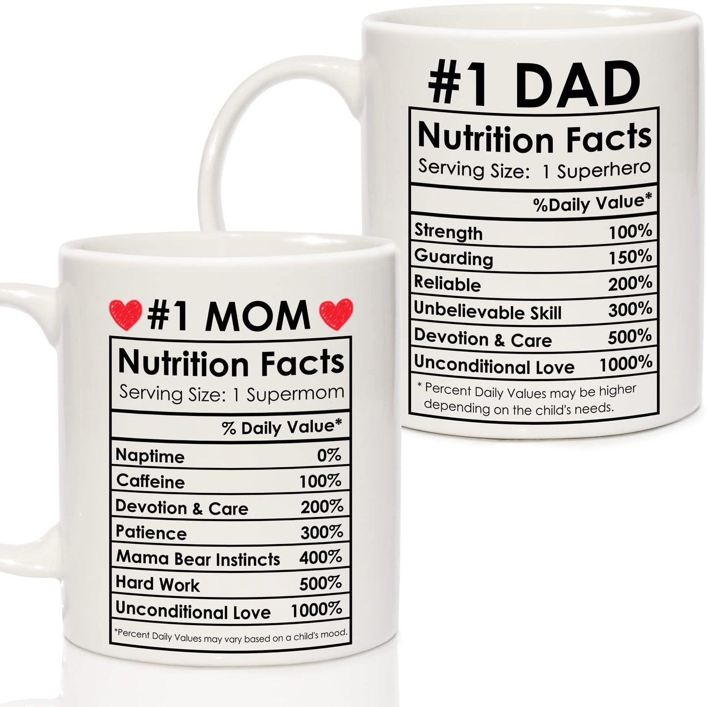 Breezy Valley Best Mom Dad Gift Set, Mom and Dad Coffee Mugs, Fathers Mothers Day Gifts for Parents Birthday Gifts from daughter Son, Anniversary Present for Parents