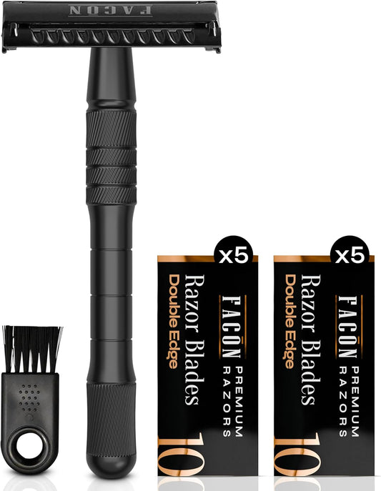 Facón Double Edge Safety Razor + 100 Double Edge Razor Blades