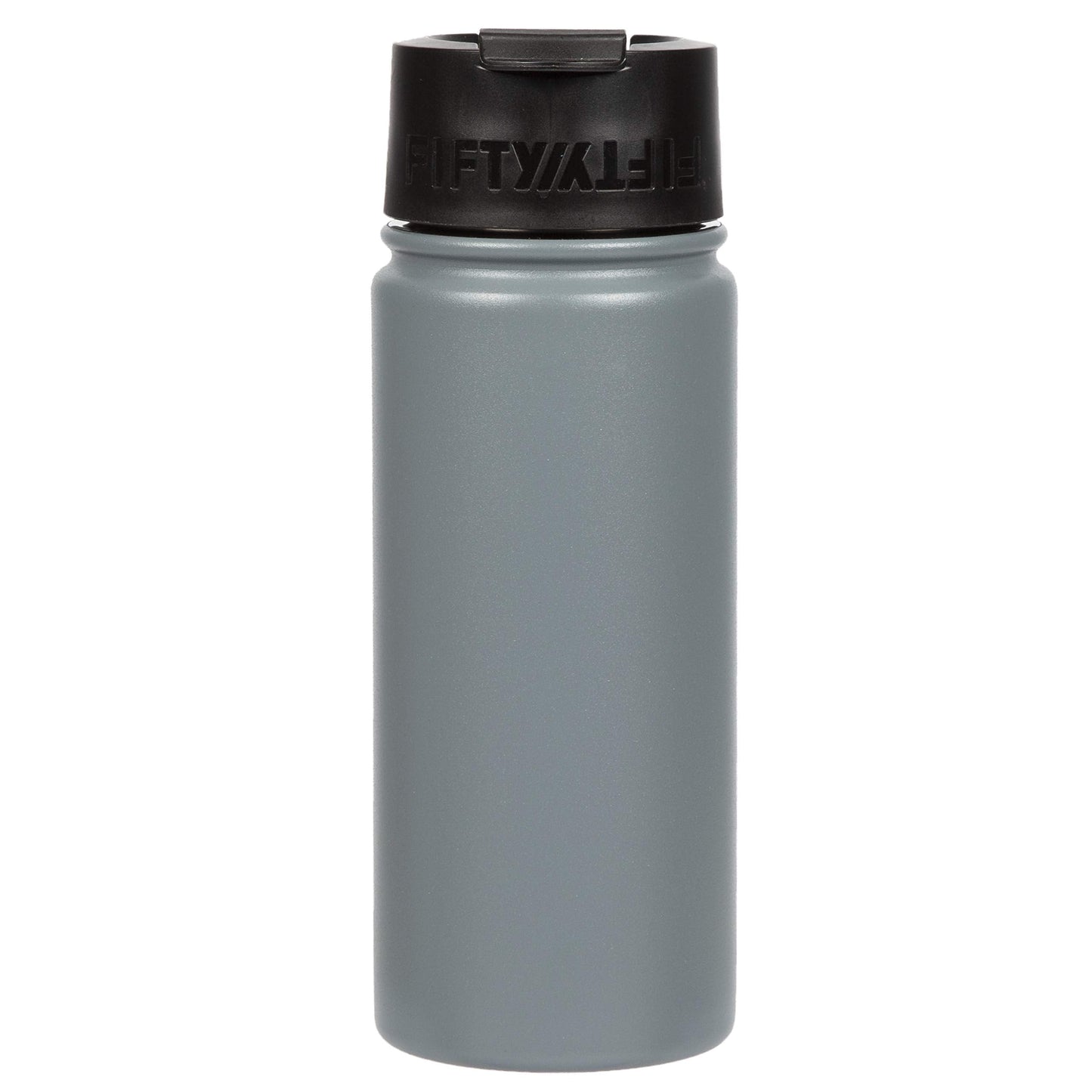 Fifty/Fifty 20oz, Double Wall Vacuum Insulated CafÃ© Water Bottle, Stainless Steel, Flip Cap w/ Wide Mouth, Slate Grey, 20oz/591mL