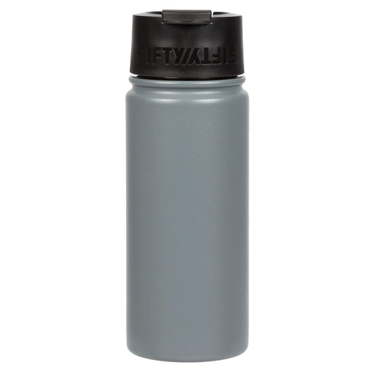 Fifty/Fifty 20oz, Double Wall Vacuum Insulated CafÃ© Water Bottle, Stainless Steel, Flip Cap w/ Wide Mouth, Slate Grey, 20oz/591mL