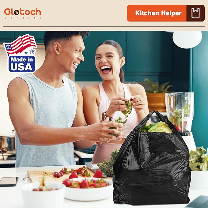 Glotoch Plastic T-shirt Bags (500 Count) Black (Plain), 11.5" x 6.5" x 21" Grocery Bags with Handles for Restaurant, Retail, Grocery Store, Takeout, Convenience, Trash, Shopping Bag Small Business