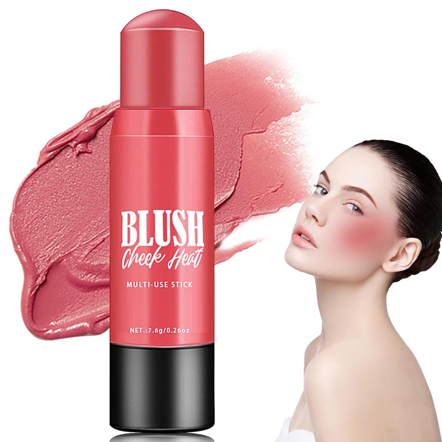 Cream Blush Stick Makeup,Blush Stick for All Skin Tones,Easy to Color,Soft Long Lasting Lightweight Blush Face Makeup Stick,Waterproof Multi Stick for Cheeks & Lip & Eyesï¼#104ï¼