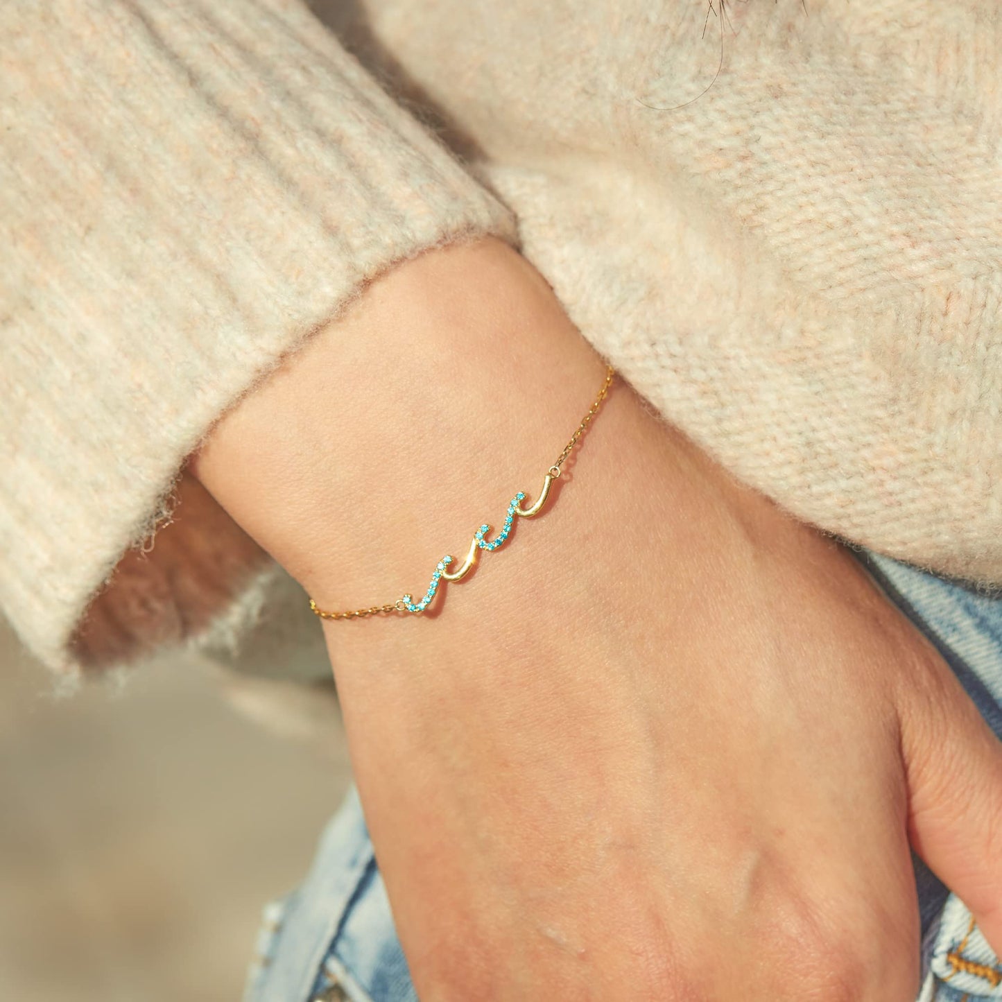 STORYJEWELLERY Birthday Gifts for Women, 30th 40th 50th 60th 70th 80th Birthday Gifts for Women, Birthday Gifts for Friend Daughter Mom and Sister, 925 Sterling Silver Wave Bracelet
