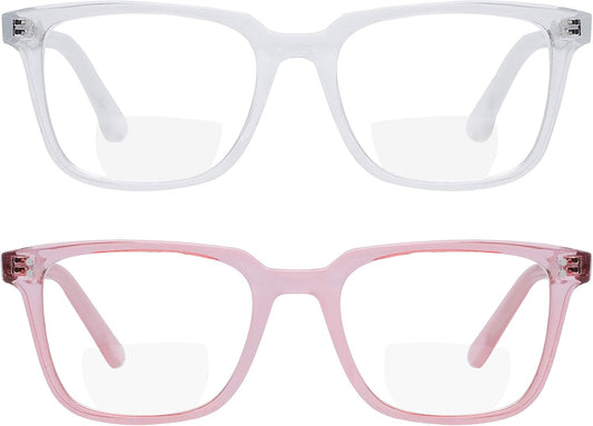 Yogo Vision 2 Pack Bifocal Reading Glasses Readers for Men Women Anti Glare Lightweight Eyeglasses