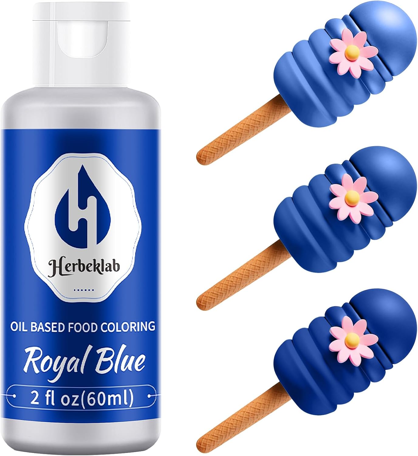 Royal Blue Oil Based Food Coloring – 2 fl oz Professional Grade Concentrated Oil Food Dye for Melting Chocolate, Candy Melts, Cake Pops, Strawberries & Baking
