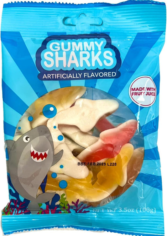 Generic Gummy Sharks, Candy, Made with fruit juice