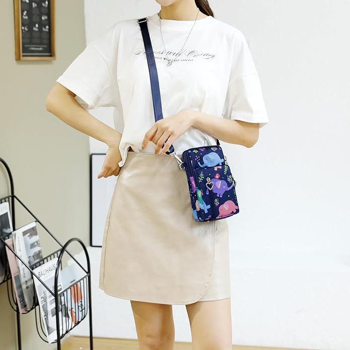 JANKS Small Crossbody Bag for Women - Mini Phone Purses with Crossbody Strap and Wallet - Nylon Arm Bag
