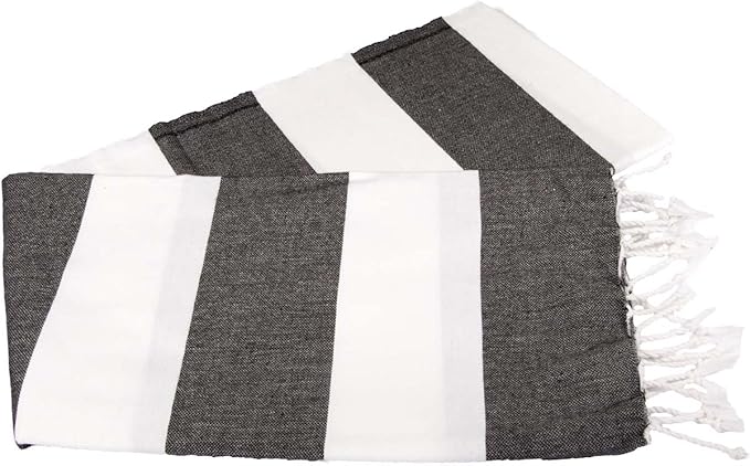 Clotho Set of 4 Turkish Beach Towel with 2 Towel Bands - Beach Towels Oversized 4 Pack - 100% Cotton 40 x 70 inches - SandProof Fast Drying Large Pool Towels
