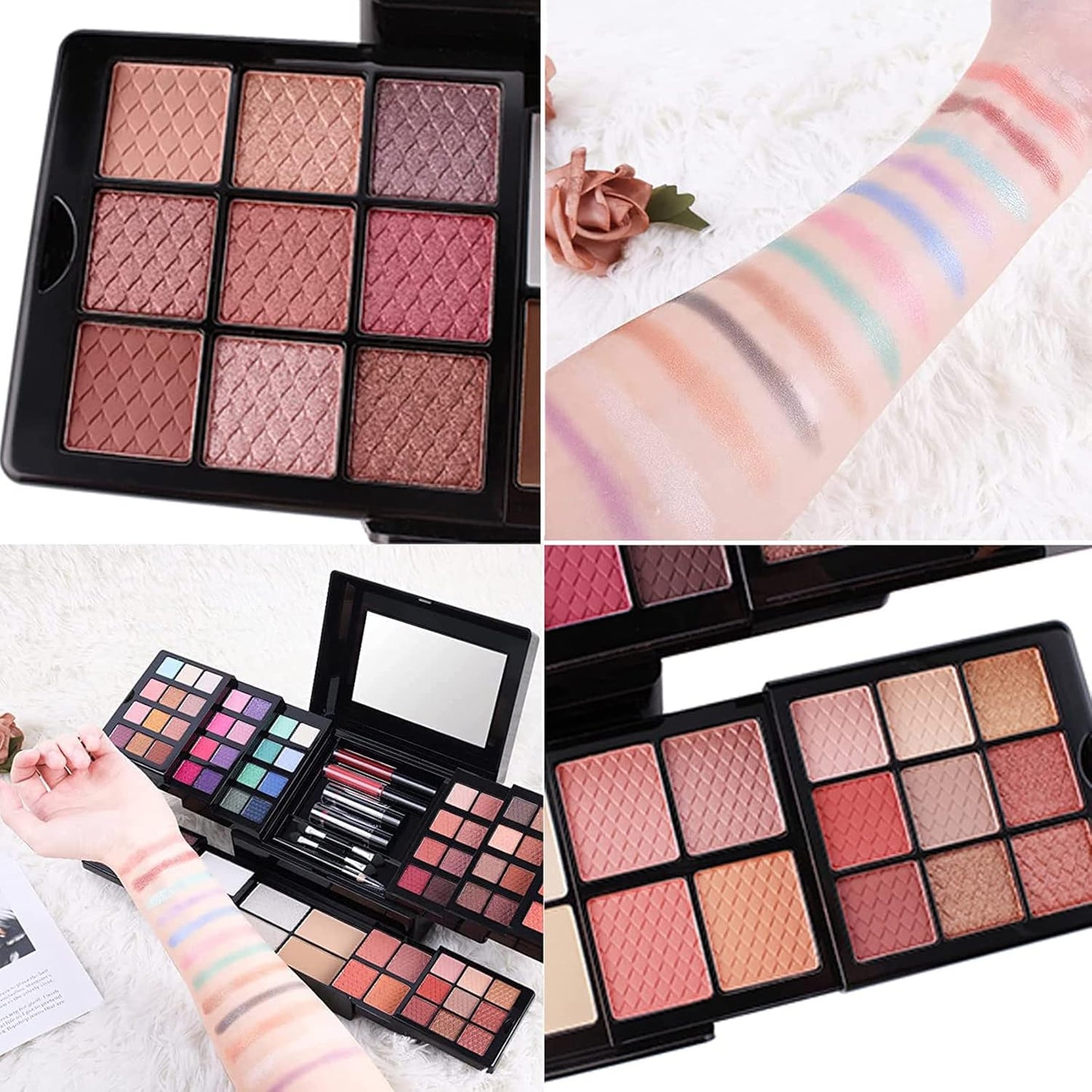 88 Colors Professional Makeup Palette Set Kit Combination, All In One Makeup Gift Set for women Full Kit， include Eyeshadow,Lipstick,Compact Powder,Eyeliner,Concealer（006-Black）