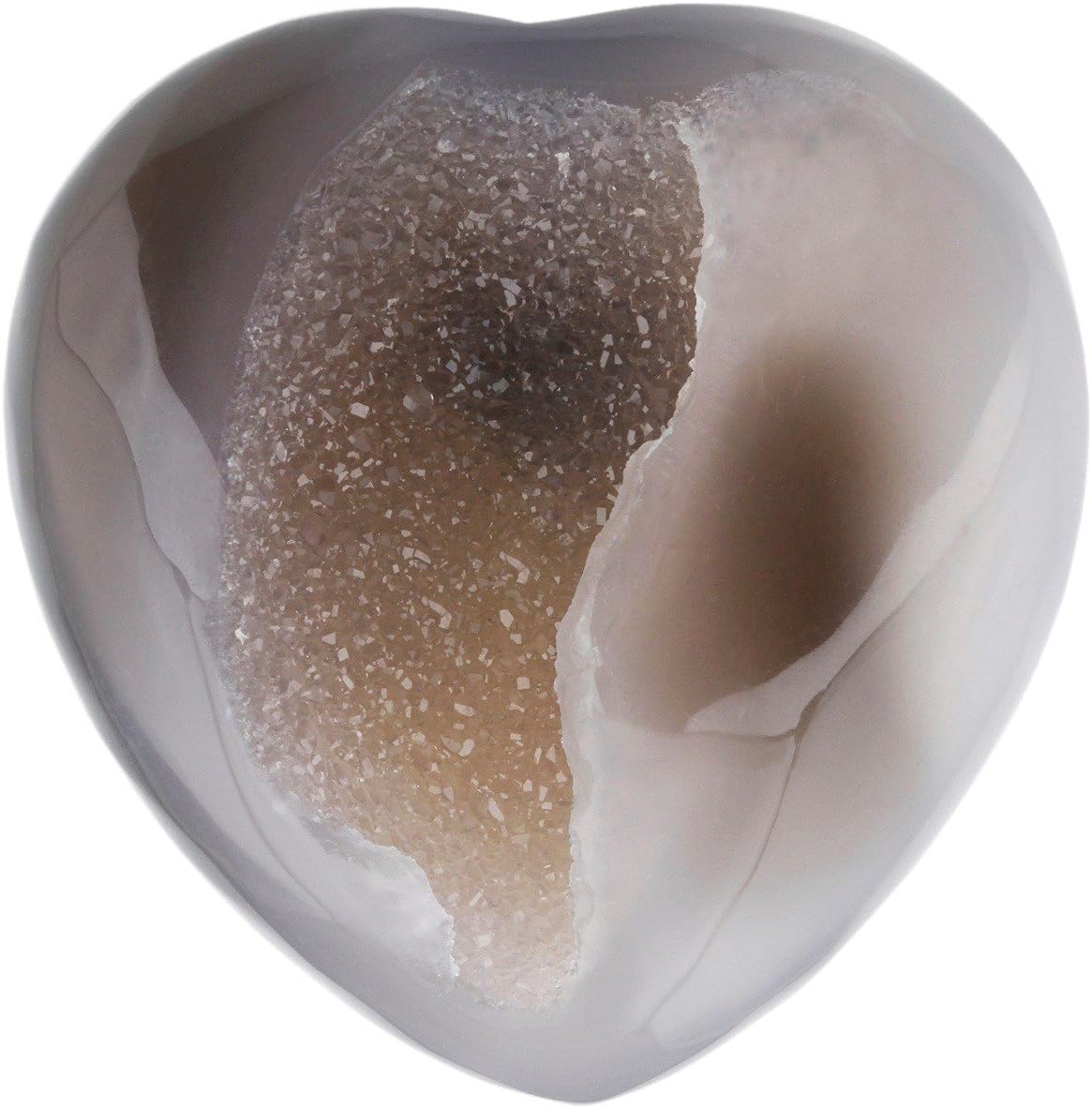 rockcloud Healing Crystal Agate Druzy Geode Heart Love Carved Palm Worry Stone Chakra Reiki Balancing