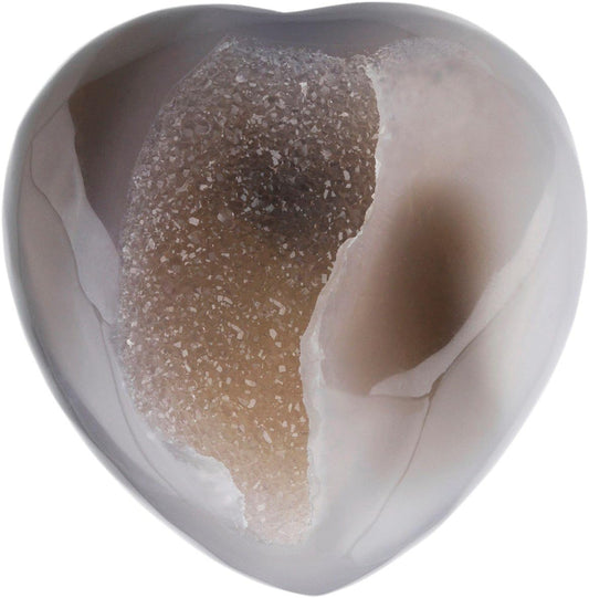 rockcloud Healing Crystal Agate Druzy Geode Heart Love Carved Palm Worry Stone Chakra Reiki Balancing