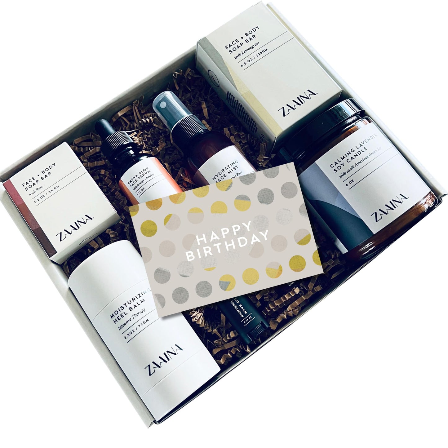 Birthday Gift Set for Women - Handmade in USA, Bath and Body Gift Set for Her, Relaxing Spa Kit Package, Self Care Gift Basket for Mom, Wife Friend Sister, Pampering Home Spa Kit for Woman by ZAAINA