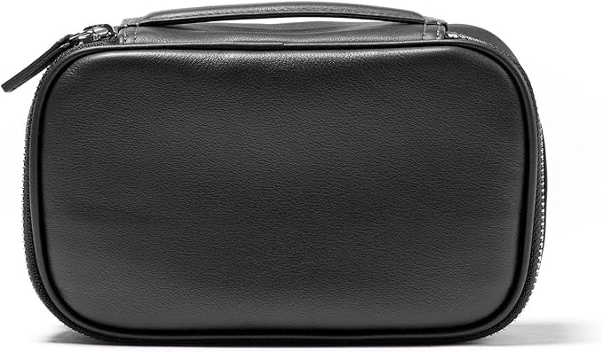 Leatherology Black Onyx Leatherology Small Travel Organizer - Zipped mesh storage pocket, elastic loops for organization, compact travel size