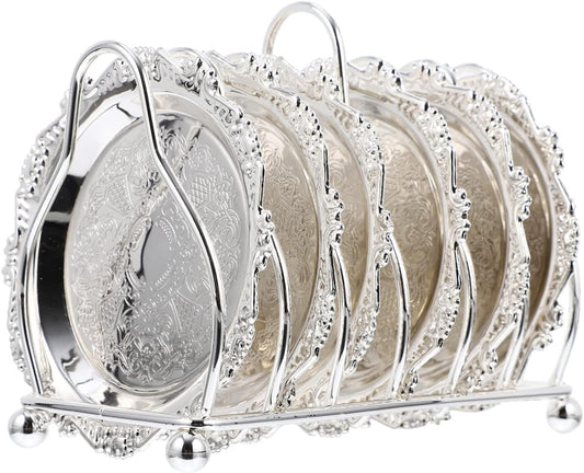 Zerodeko Silver Plated Mini Snack Tray Set with Rack Creative Fruit Dish for Serving Appetizers Dry Fruits and Desserts for Kitchen and Party Display