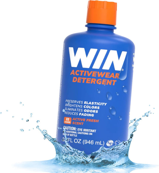 WIN Activewear Detergent - Active Fresh - 32oz Bottle - Sports Detergent for Sweaty Workout Clothes and Team Uniforms