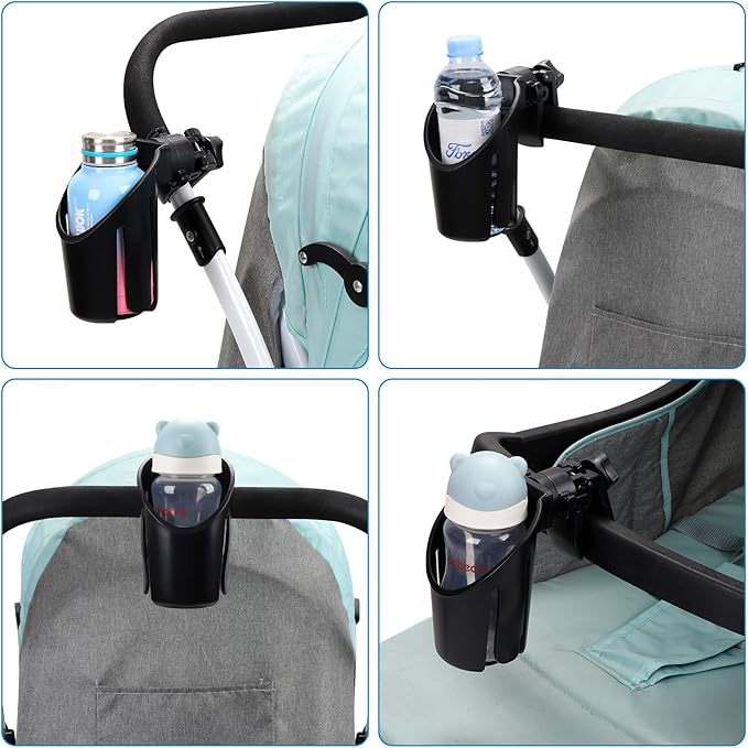 Accmor Stroller Cup Holder, Universal Cup Holder for Uppababy Nuna Doona Strollers, Bottle Drinks Holder for Wheelchair, Walker, Bike, Scooter
