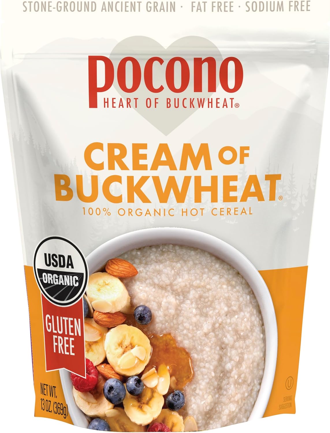 USDA Certified Organic Pocono Cream of Buckwheat (Pack of 6)