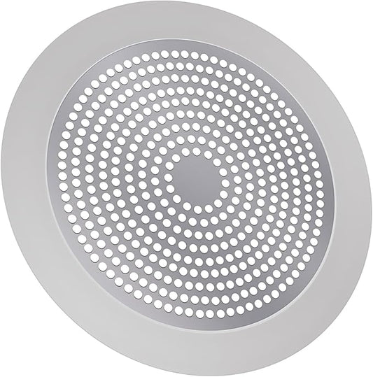 Round Shower Drain Cover Hair Catcher 5.5 inch, Hair Stopper for Bathtub Drain Bathroom Shower Drain Strainer Sink Protector Filter Weighted Stainless and Silicone Shield (5.5 in)