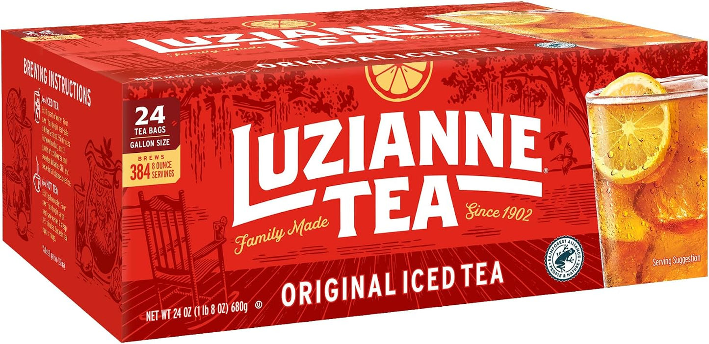 Luzianne Unsweetened Iced Tea Bags, Gallon Size, 24ct Box (Pack of 1)