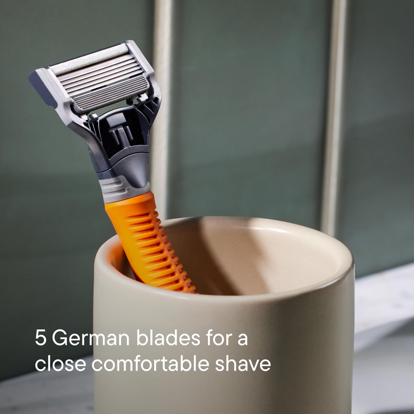 Harry's Shaving Kit for Men - Razor Handle, 5 Razor Blade Refills, Foaming Shave Gel, and Travel Blade Cover - Ember